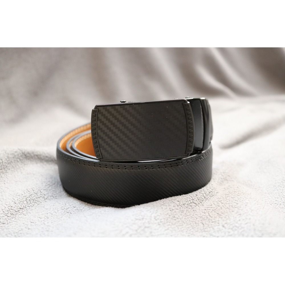 RATCHET BELT Automatic Buckle Mens 48 Black Carbon Fiber Texture New Adjustable